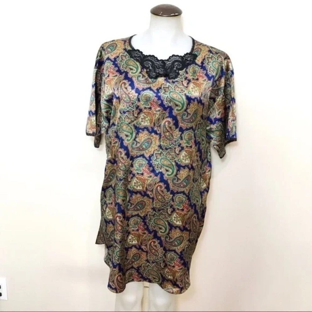 SATIN Paisley Vintage Nightgown